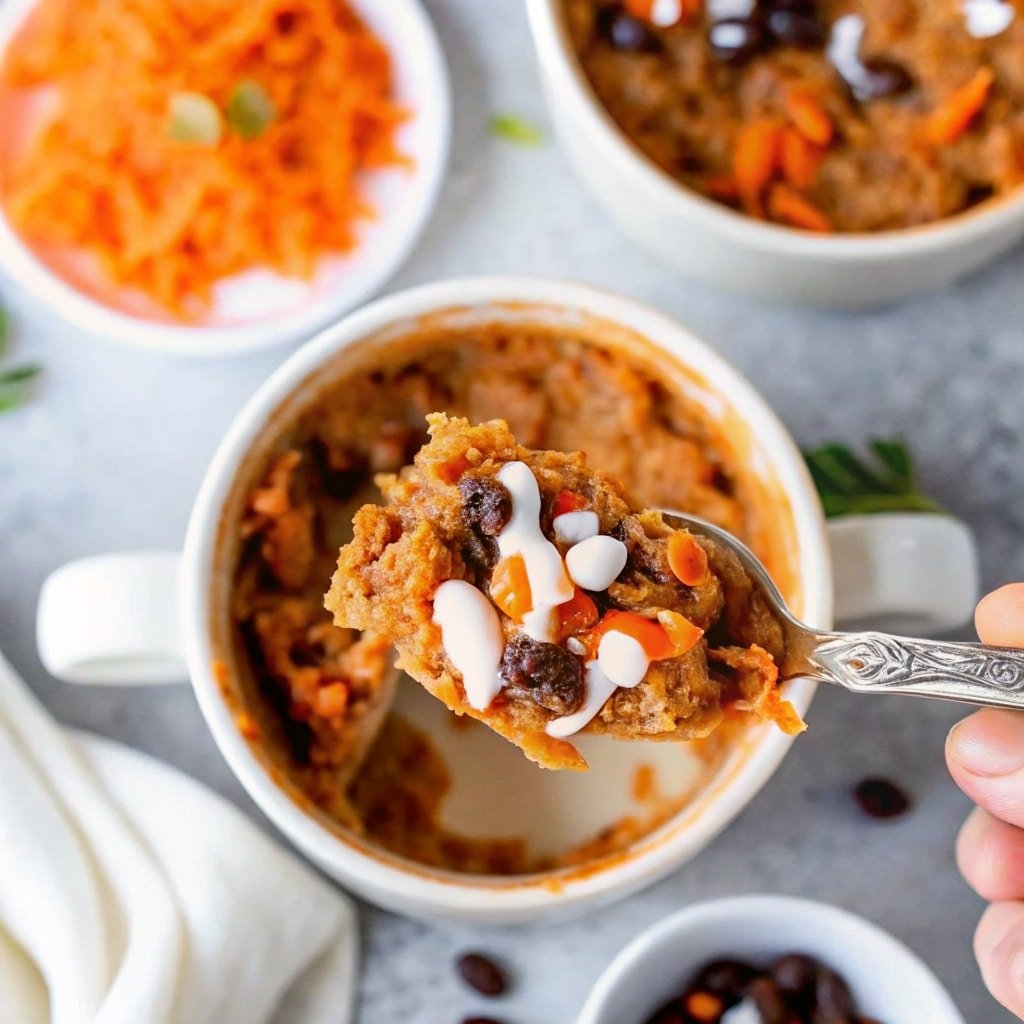 serving carrot mug cake