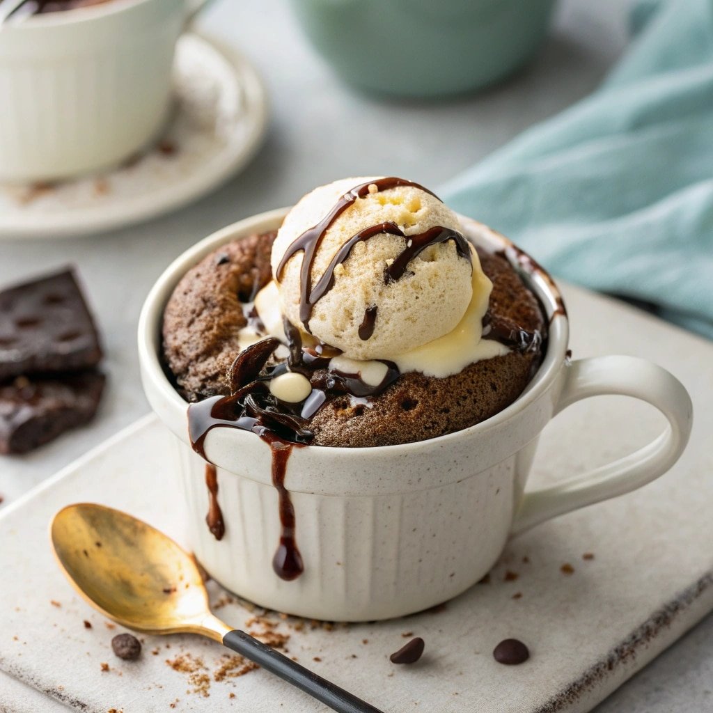 mixing banana chocolate mug cake batter