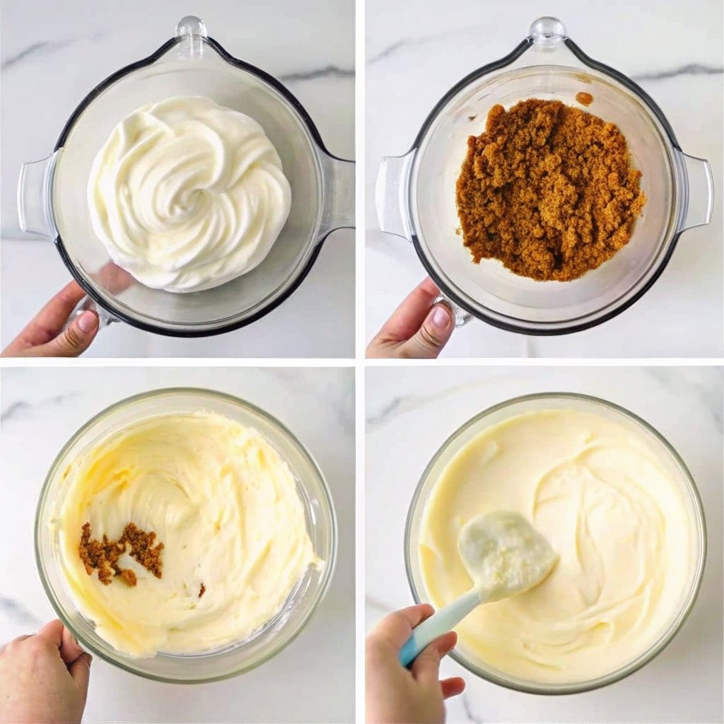 Steps to make butterfinger caramel cheesecake bars