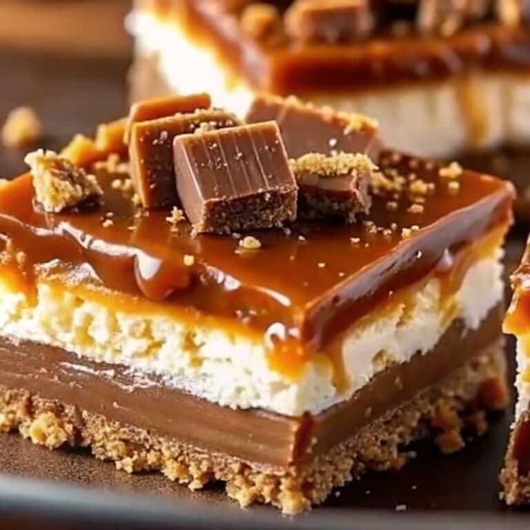 Served butterfinger caramel cheesecake bar