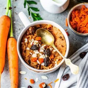 carrot mug cake in microwave