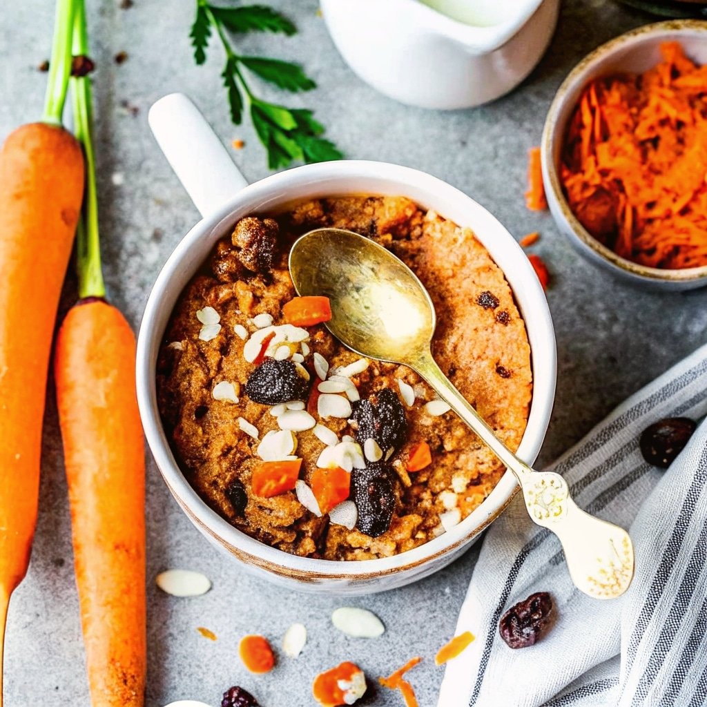carrot mug cake in microwave