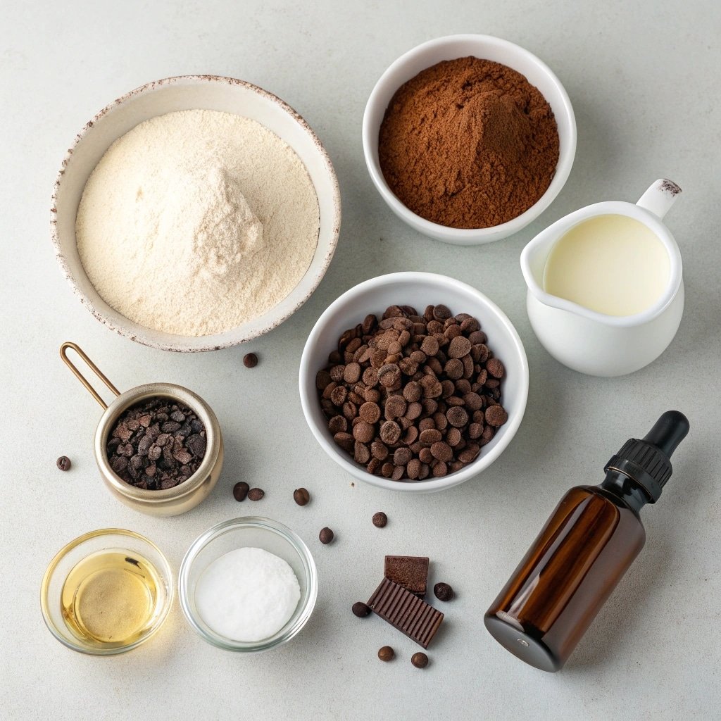 Ingredients for chocolate mug cake with no egg