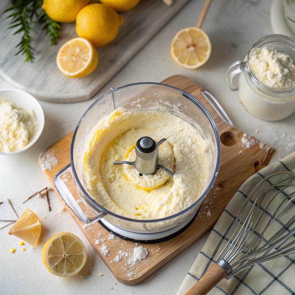 Blending cottage cheese lemon mousse
