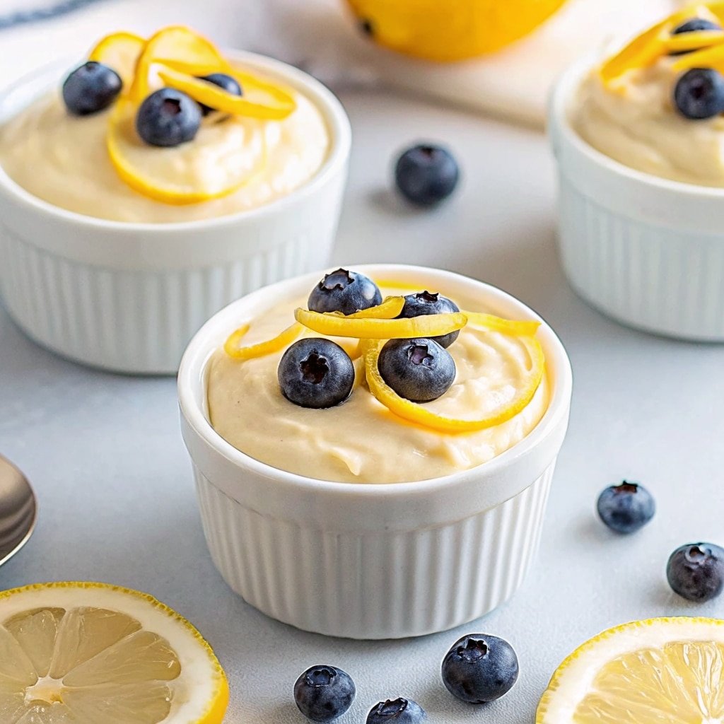 Cottage cheese lemon mousse in a dessert cup