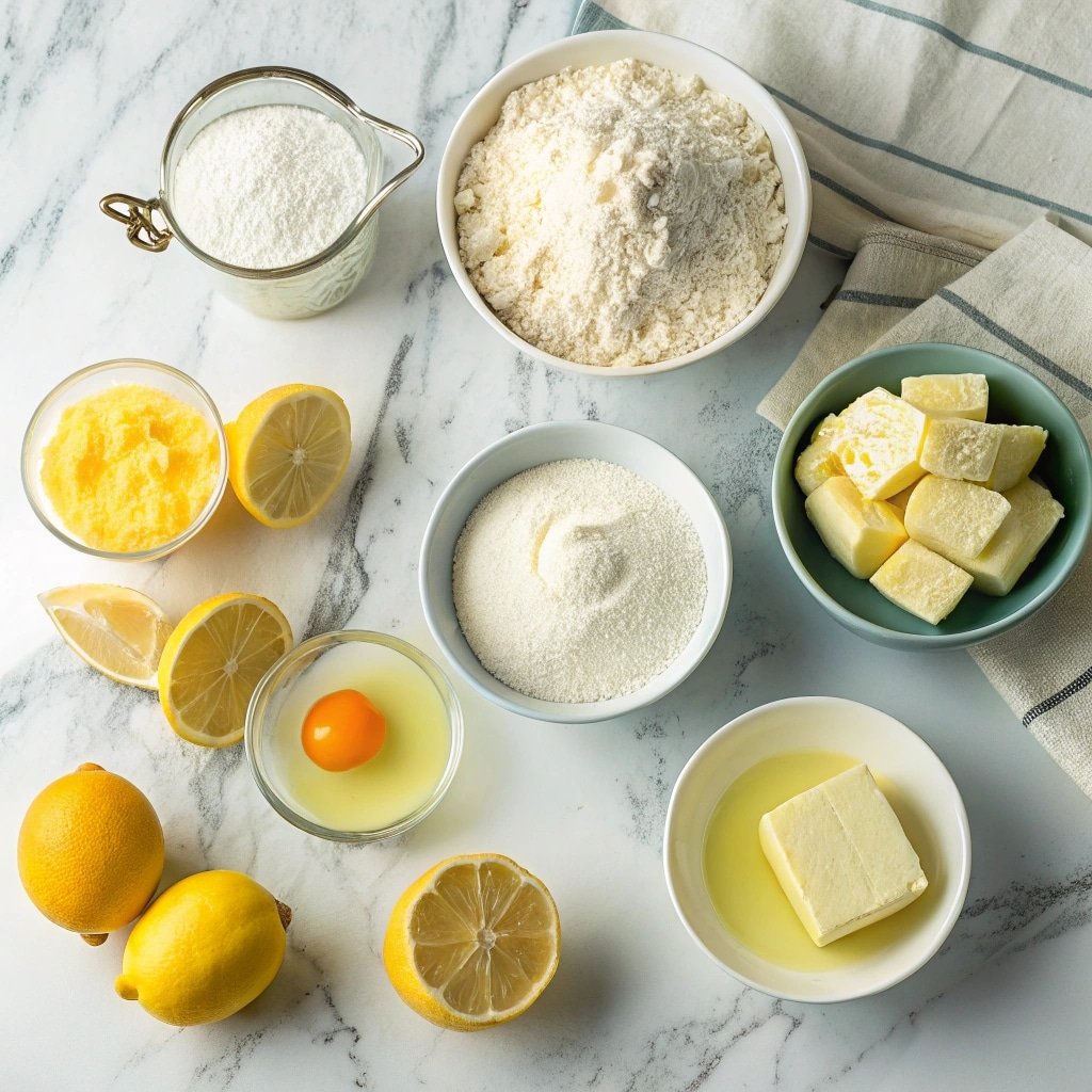 lemon mug cake ingredients flat lay
