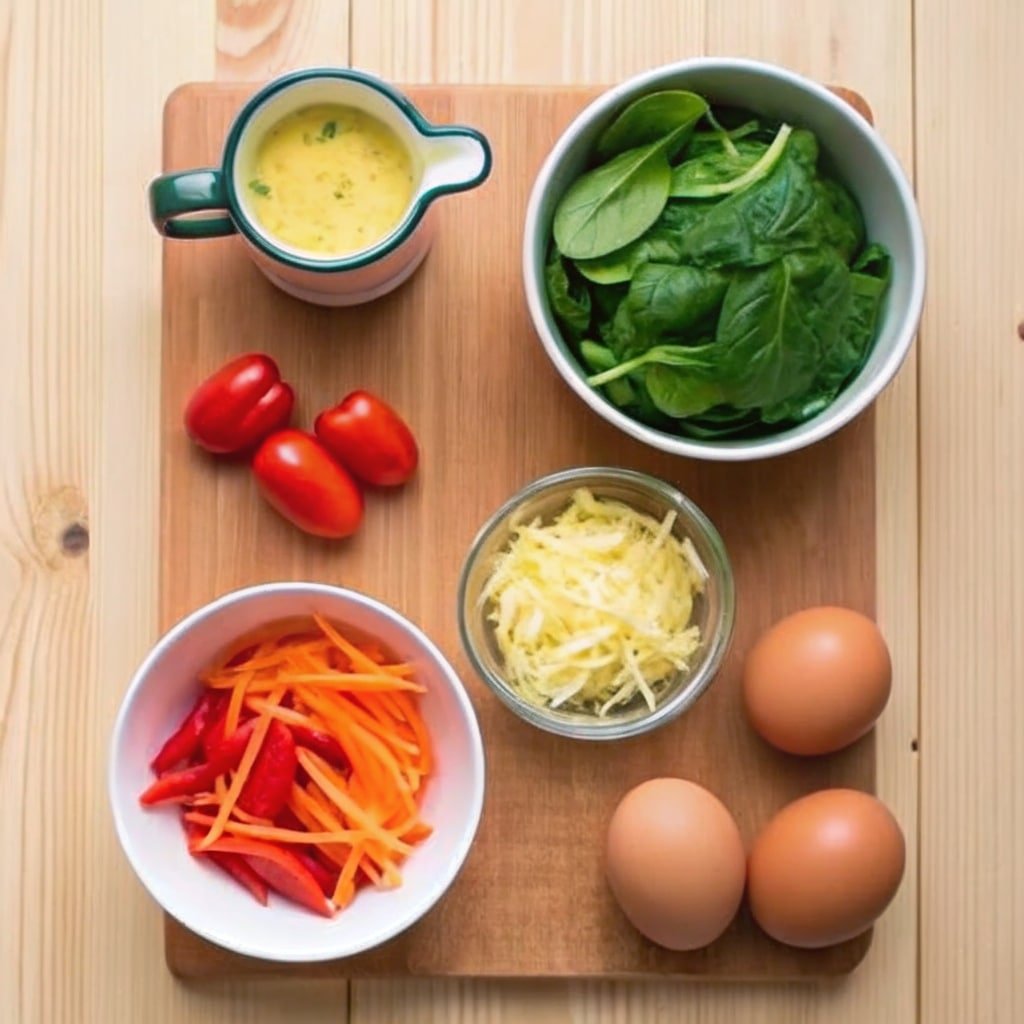 microwave mug quiche ingredients laid out