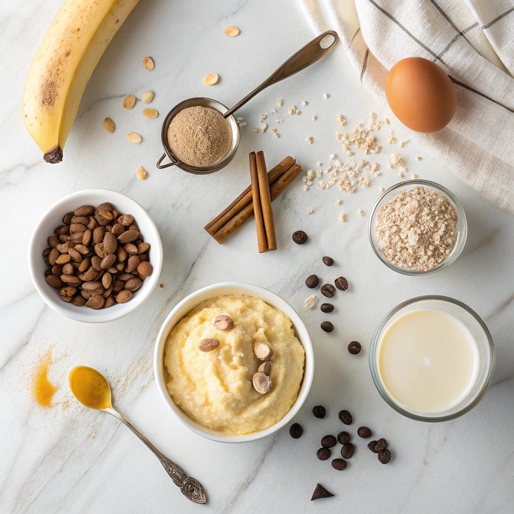 Protein Pancake Bowl Microwave – Fast, Healthy & Seriously Satisfying 6 protein pancake bowl microwave ingredients flat lay