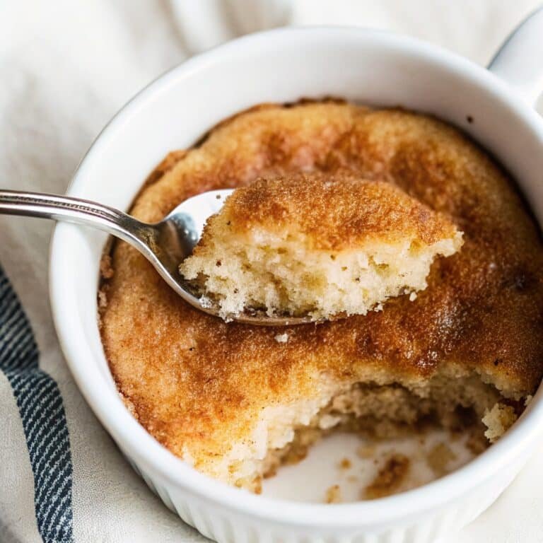 coffee mug cake without egg recipe card